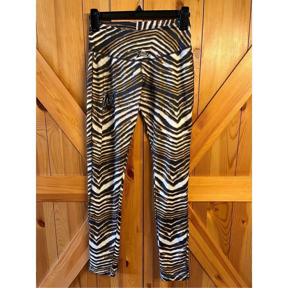 Milwaukee Brewers Zubaz LEGGINGS Activewear Pants Adult XS Blue Gold Majestic (3